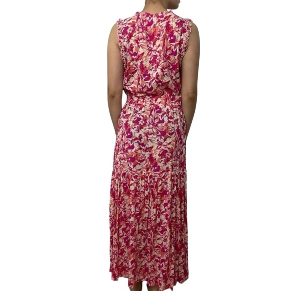 Walker & Wade Dress Maxi Pink Floral Boho Long Summer Casual Size Medium - Picture 2 of 6